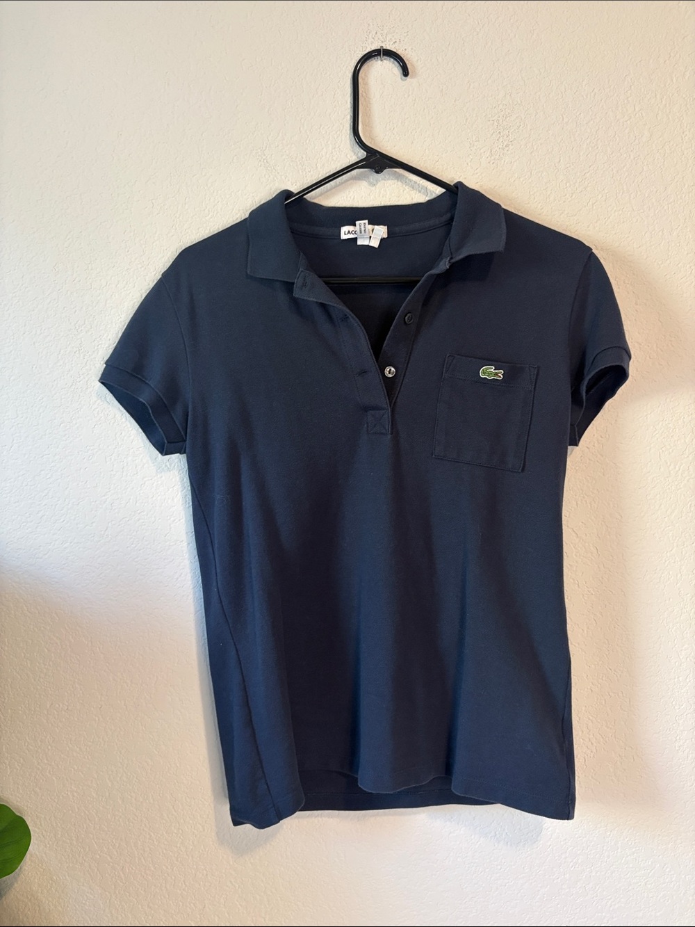 Lacoste Navy Short-Sleeve Polo with Chest Pocket 38 (m)